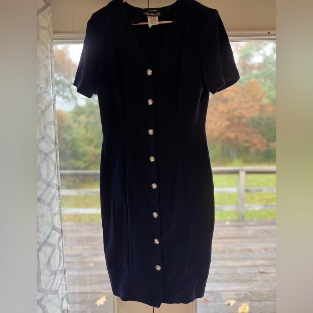 Vintage Midi Dress with Buttons